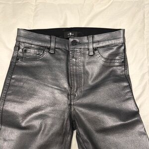Women's Straight Leg Metallic Black Jeans